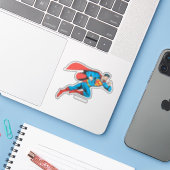 Superman springt nach rechts aufkleber (Laptop mit iPhone)
