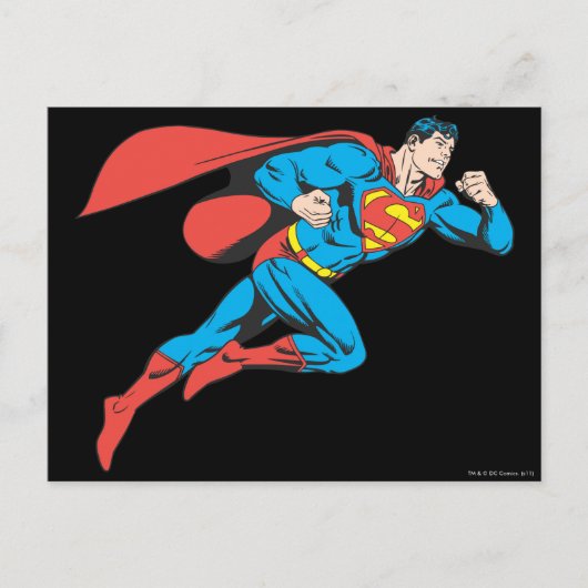 Superman springt nach rechts postkarte (Vorderseite)