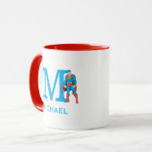 Superman Stehend | Fügen Sie Ihre Monogramm und Ih Tasse (Vorderseite Links)