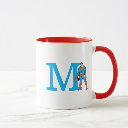 Superman Stehend | Fügen Sie Ihre Monogramme hinzu Tasse (Rechts)