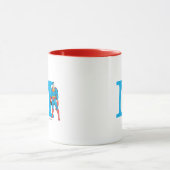 Superman Stehend | Fügen Sie Ihre Monogramme hinzu Tasse (Zentrum)
