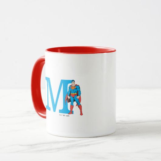 Superman Stehend | Fügen Sie Ihre Monogramme hinzu Tasse (Vorderseite Links)