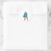 Superman Stehend Runder Aufkleber (Tasche)