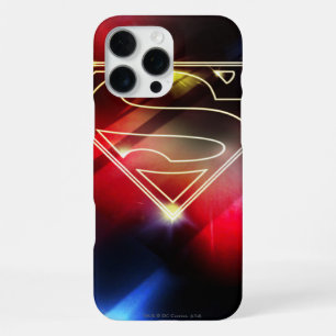 Superman stilisiert Glänzendes gelbes Umriss-Log iPhone 16 Pro Max Hülle