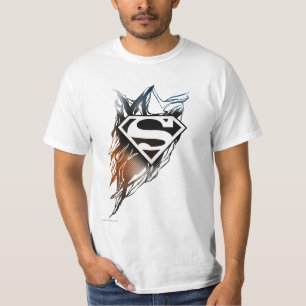 Superman Stilvoll  Blue Orange Logo T-Shirt
