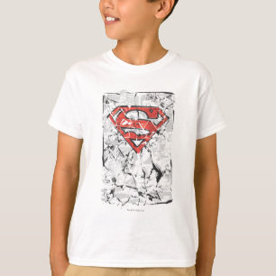 Superman Stilvoll Crumpling-Comic-Logo T-Shirt