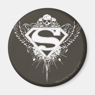 Superman Stilvoll  Dunkelbraunes Hintergrundlogo Magnet
