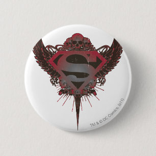 Superman Stilvoll Logo für Schädel und Flügel Button