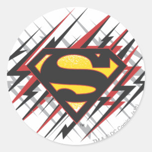 Superman Stilvoll  Logo für Schwarze und Rote Str Runder Aufkleber