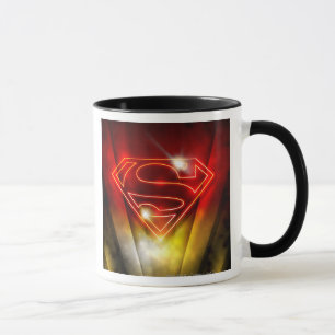 Superman Stilvoll  Logo für Shiny Red Kontur Tasse