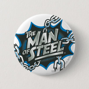 Superman Stilvoll Man of Steel Splash Logo Button