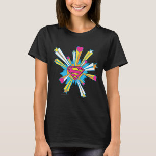 Superman Stilvoll Rosa mit Herz - Logo T-Shirt