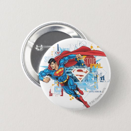 Superman - Stoppt das Böse Button (Vorne & Hinten)