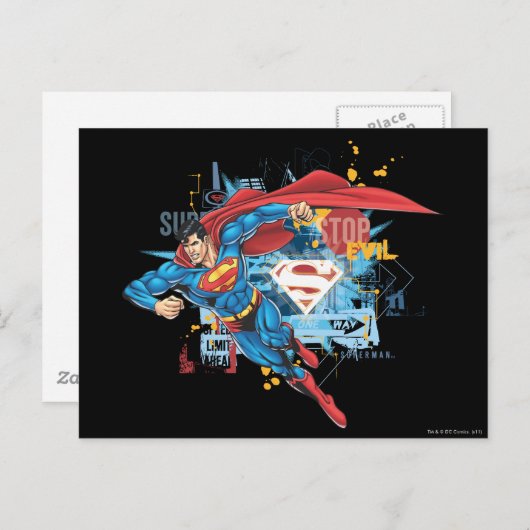Superman - Stoppt das Böse Postkarte (Vorne/Hinten)