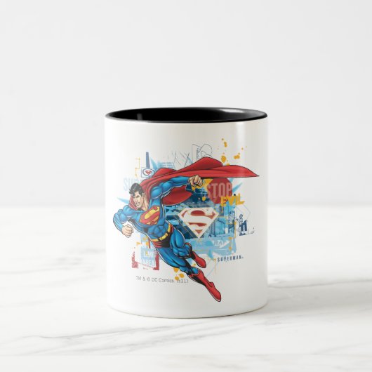 Superman - Stoppt das Böse Zweifarbige Tasse (Mittel)