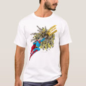 Superman Stoppt einen Meteor T-Shirt (Vorderseite)