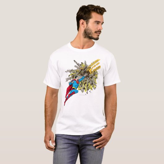 Superman Stoppt einen Meteor T-Shirt (Vorne ganz)