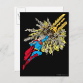 Superman Stops a meteor Postkarte (Vorne/Hinten)