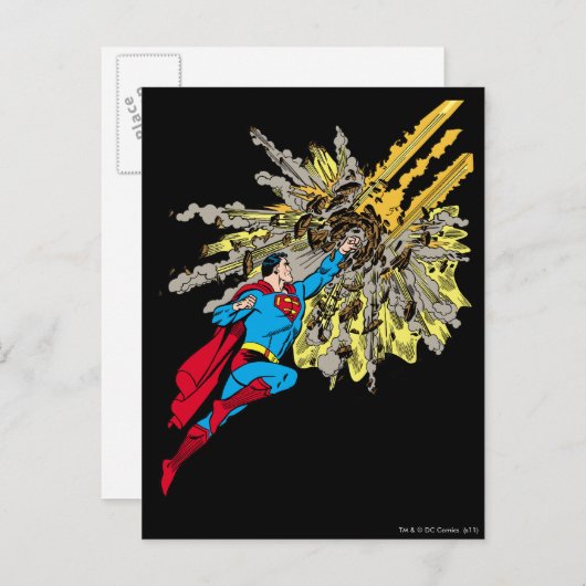 Superman Stops a meteor Postkarte (Vorne/Hinten)
