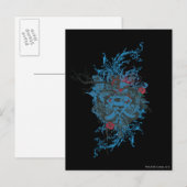 Superman Stylized | Blue Heart Red Logo Postkarte (Vorne/Hinten)