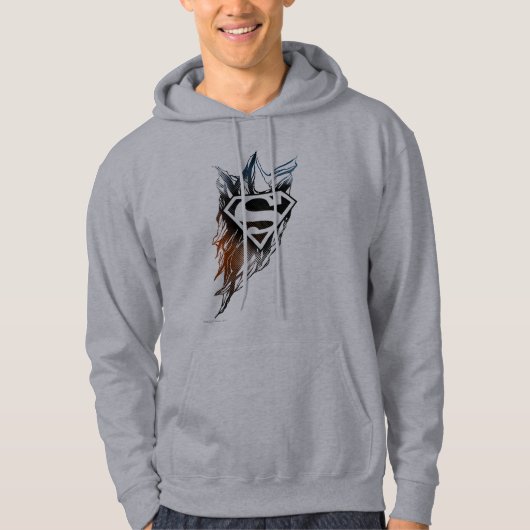 Superman Stylized | Blue Orange Logo Hoodie (Vorderseite)