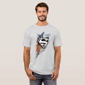 Superman Stylized | Blue Orange Logo T-Shirt (Vorne ganz)