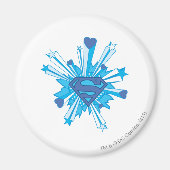 Superman Stylized | Blue Shield Hearts Logo Magnet (Vorne)