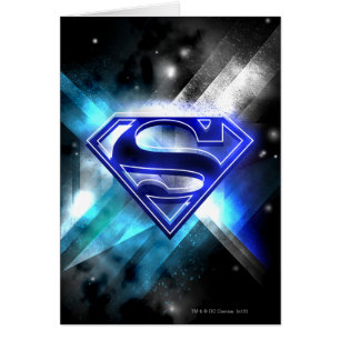 Superman Stylized   Blue White Crystal Logo