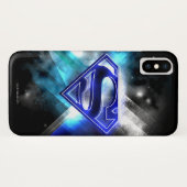 Superman Stylized | Blue White Crystal Logo Case-Mate iPhone Hülle (Rückseite (Horizontal))