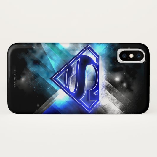 Superman Stylized | Blue White Crystal Logo Case-Mate iPhone Hülle (Rückseite (Horizontal))