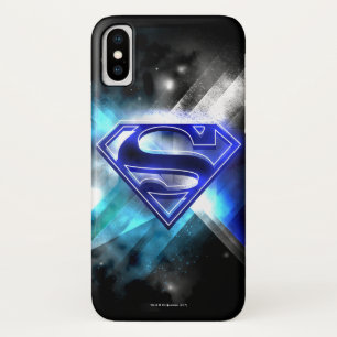 Superman Stylized   Blue White Crystal Logo iPhone X Hülle