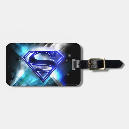 Superman Stylized | Blue White Crystal Logo Gepäckanhänger (Vorderseite horizontal)