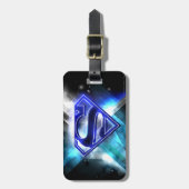 Superman Stylized | Blue White Crystal Logo Gepäckanhänger (Vorderseite vertikal)