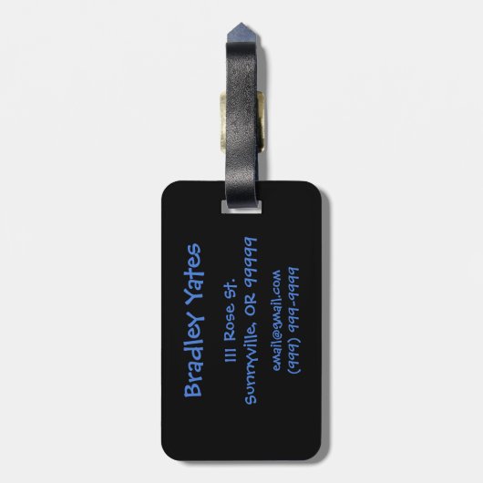 Superman Stylized | Blue White Crystal Logo Gepäckanhänger (Rückseite vertikal)