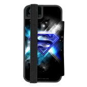 Superman Stylized | Blue White Crystal Logo Incipio iPhone Geldbeutel-Hülle (Folio Rückseite)