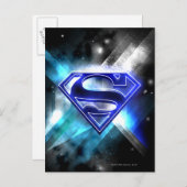 Superman Stylized | Blue White Crystal Logo Postkarte (Vorne/Hinten)