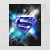 Superman Stylized | Blue White Crystal Logo Postkarte (Vorderseite)