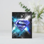 Superman Stylized | Blue White Crystal Logo Postkarte (Stehend Vorderseite)