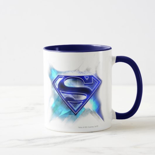 Superman Stylized | Blue White Crystal Logo Tasse (Rechts)