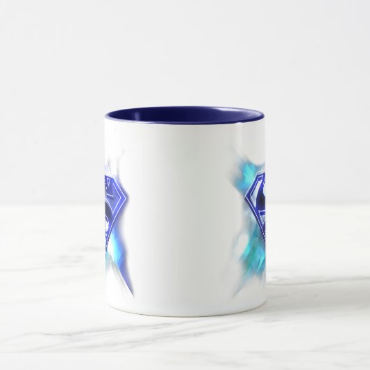 Superman Stylized | Blue White Crystal Logo Tasse (Zentrum)