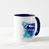 Superman Stylized | Blue White Crystal Logo Tasse (VorderseiteRechts)