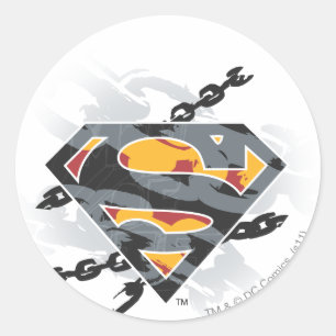 Superman Stylized   Chains Logo Runder Aufkleber