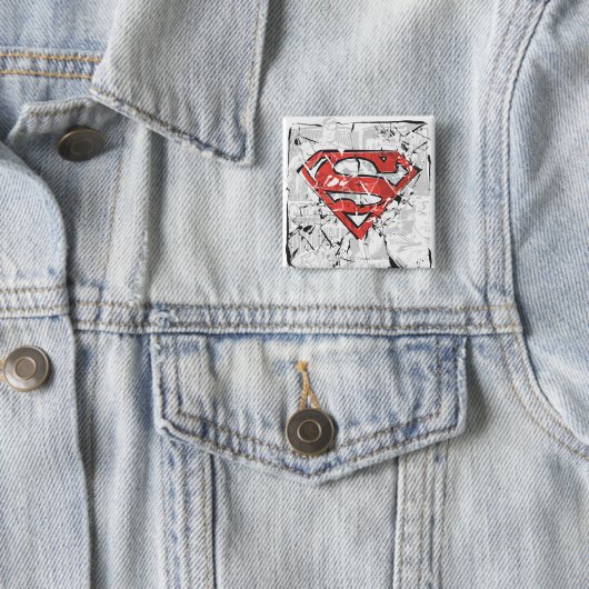 Superman Stylized | Crumpled Comic Logo Button (Beispiel)