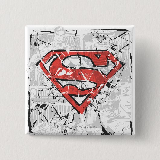 Superman Stylized | Crumpled Comic Logo Button (Vorderseite)