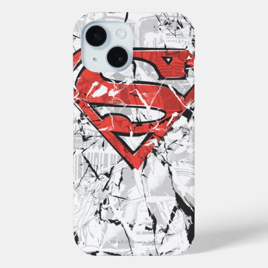 Superman Stylized | Crumpled Comic Logo Case-Mate iPhone Hülle (Rückseite)