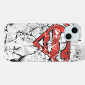 Superman Stylized | Crumpled Comic Logo Case-Mate iPhone Hülle (Rückseite (Horizontal))