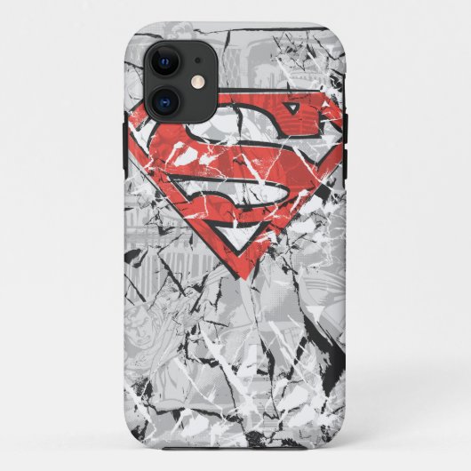Superman Stylized | Crumpled Comic Logo Case-Mate iPhone Hülle (Rückseite)