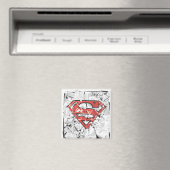 Superman Stylized | Crumpled Comic Logo Magnet (In Situ (Geschirrspüler))