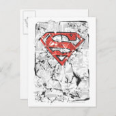 Superman Stylized | Crumpled Comic Logo Postkarte (Vorne/Hinten)