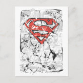 Superman Stylized | Crumpled Comic Logo Postkarte (Vorderseite)
